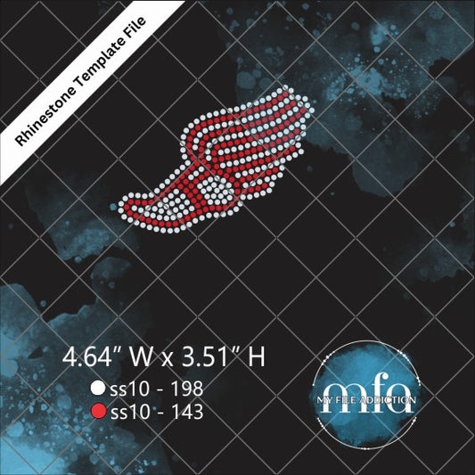 Track Shoe with Wing Single Rhinestone Template File