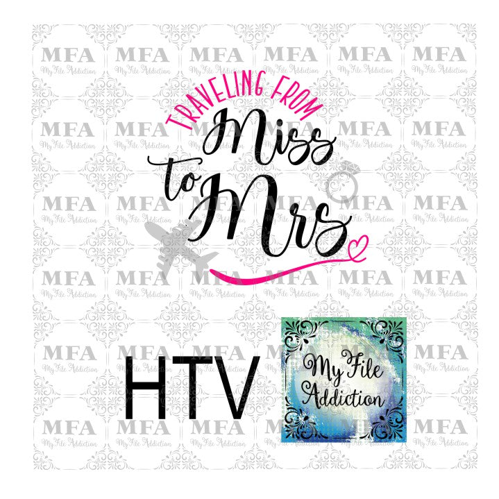 Traveling From Miss to Mrs Vector Digital Download File