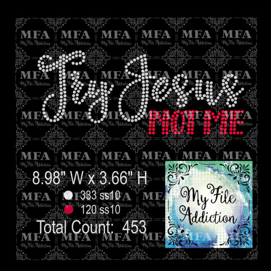 Try Jesus Not Me Rhinestone Digital Download File