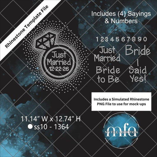 Wedding Ring Scatter 1 Rhinestone Template File