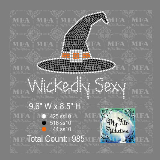 Wickedly Sexy Witch Hat Rhinestone Digital Download Digital Download File