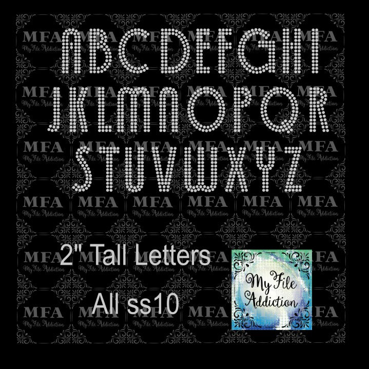 2" Deco Font Rhinestone Digital Download File