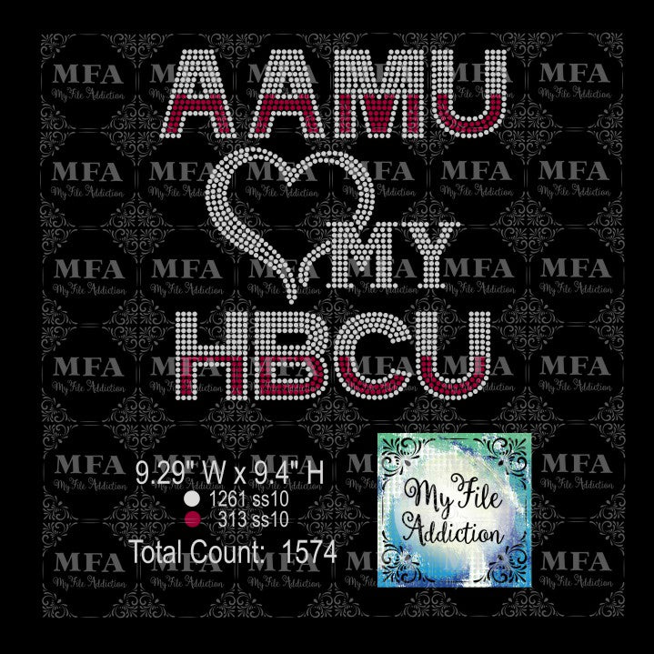 AAMU Love My HBCU Rhinestone Digital Download File - My File Addiction