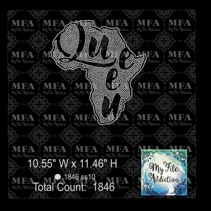 Africa Queen Script Rhinestone Digital Download File - My File Addiction