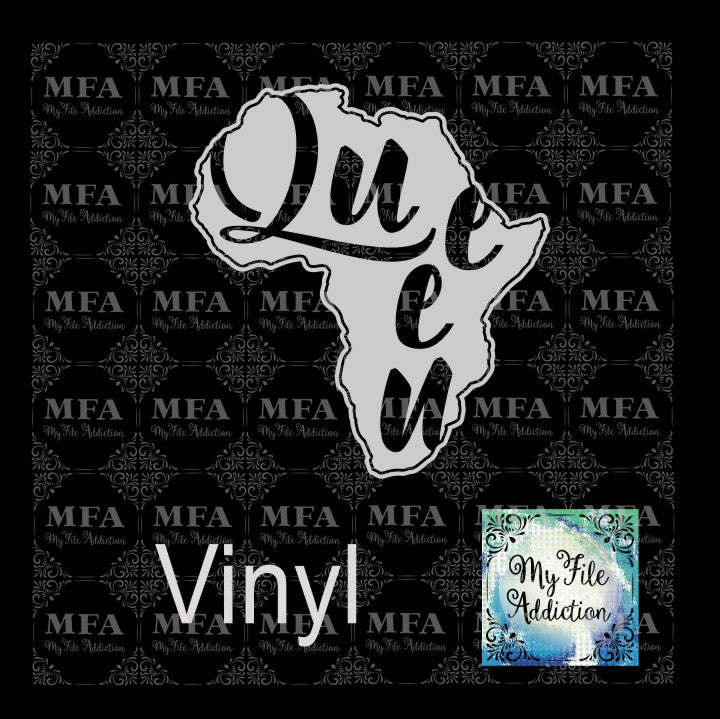 My File Addiction - Africa Queen Script Vector Digital Download