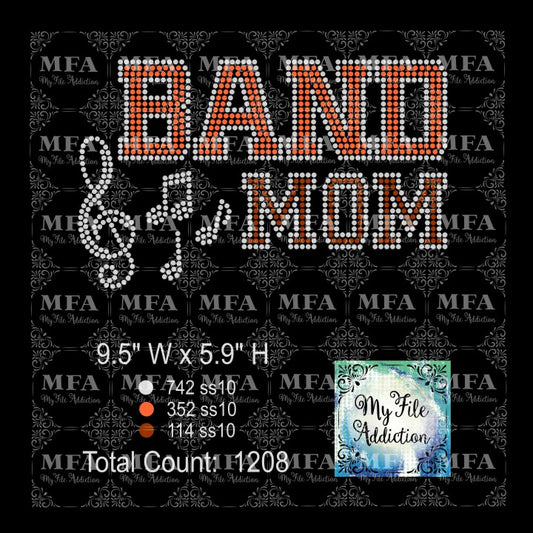 Band Mom Mom Rhinestone Digital Download File