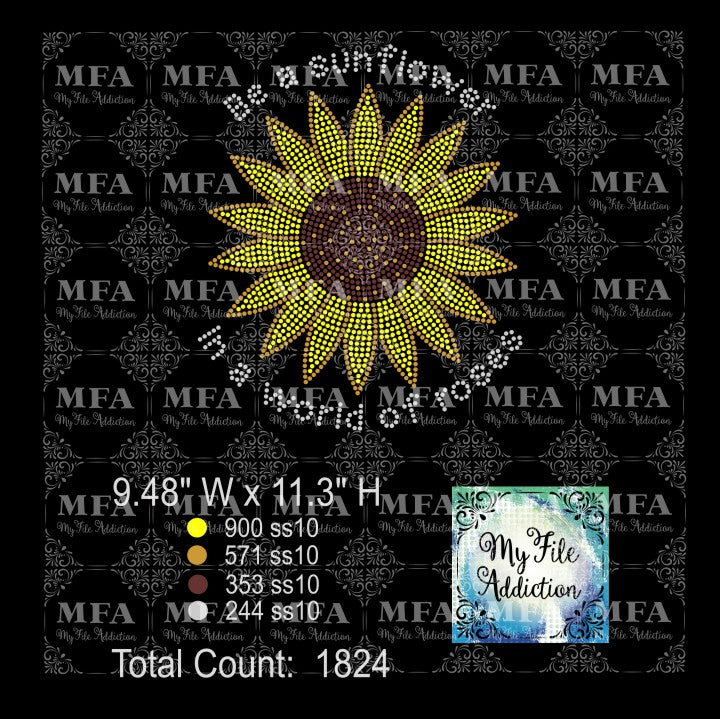 Be A Sunflower Rhinestone Digital Download File