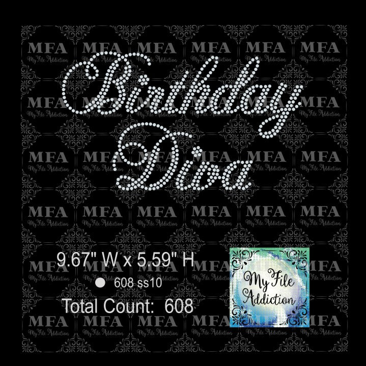 Birthday Diva Rhinestone Digital Download File