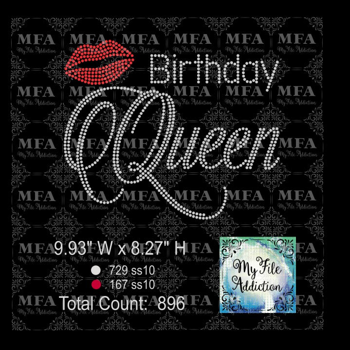 Birthday Queen 5 Rhinestone Digital Download File