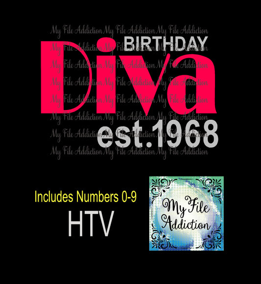 Birthday Diva Est Vector Digital Download File - My File Addiction