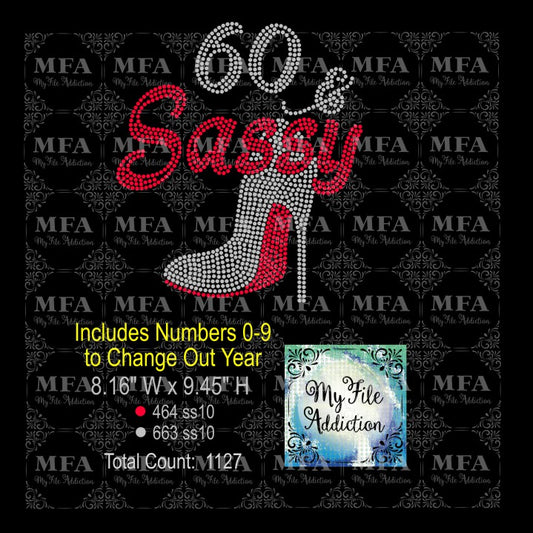 Birthday Number & Sassy Stiletto with Numbers Rhinestone Digital Download File - My File Addiction