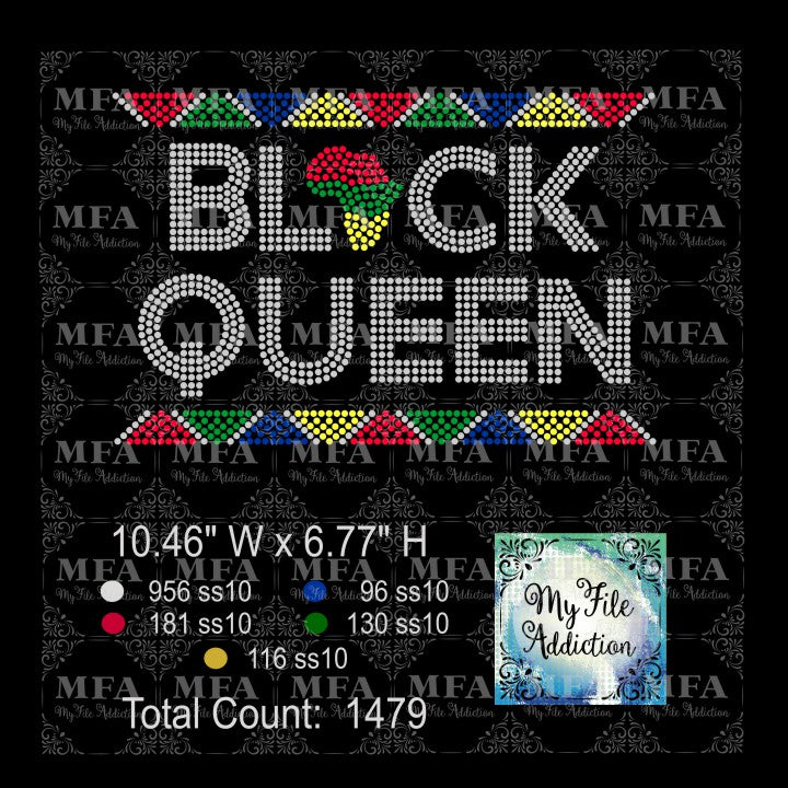 Black Queen Rhinestone Digital Download File - My File Addiction