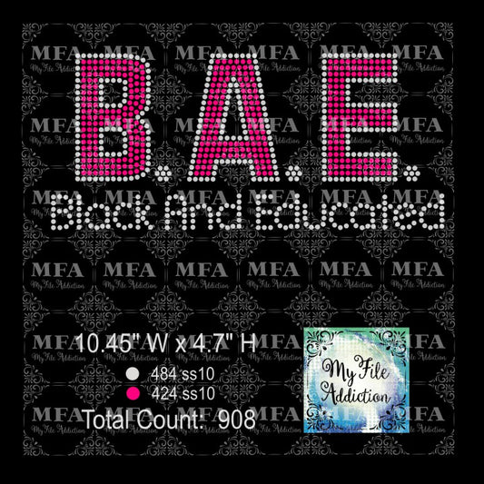 BAE Black and Educated Rhinestone Digital Download File
