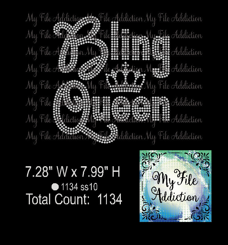 Bling Queen Rhinestone Digital Download File - My File Addiction