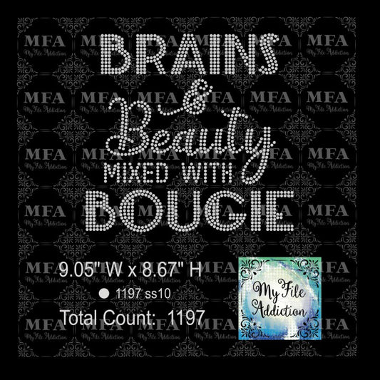 Brains & Beauty Mixed With Bougie Rhinestone Digital Download File - My File Addiction