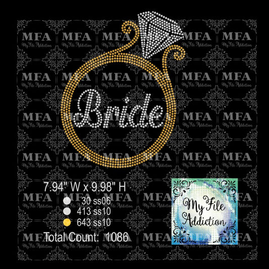 Bride Wedding Ring Rhinestone Digital Download File