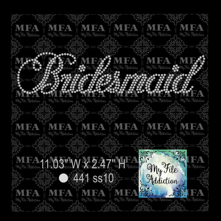 Bridesmaid Rhinestone Digital Download File - My File Addiction