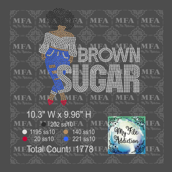 Brown Sugar Woman Rhinestone Digital Download File