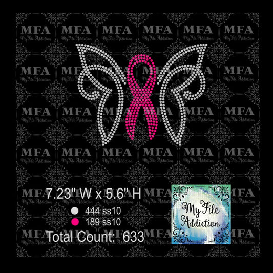 Butterfly Cancer Awareness 3 Rhinestone Digital Download File