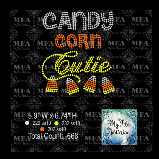 Candy Corn Cutie Rhinestone Digital Download File