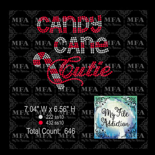 Candy Cane Cutie Rhinestone Digital Download File - My File Addiction