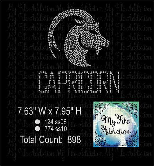 Capricorn Zodiac Rhinestone Digital Download File - My File Addiction