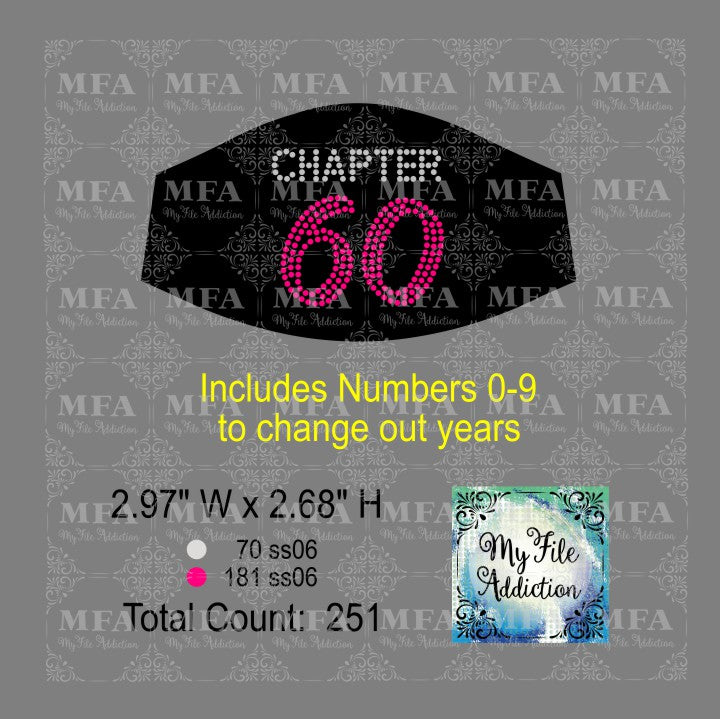 Chapter with Numbers 0-9 Small Rhinestone Digital Download File