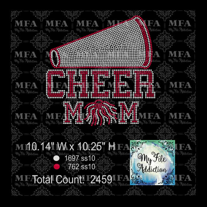 Cheer Mom Megaphone Rhinestone Digital Download File - My File Addiction