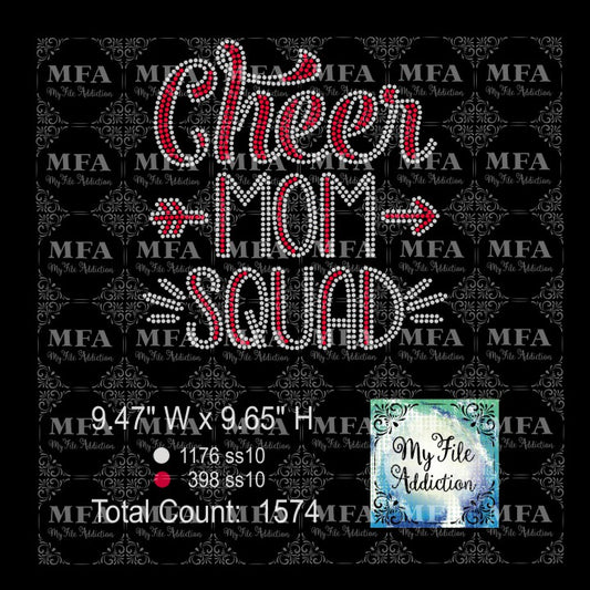 Cheer Mom Squad Rhinestone Digital Download File