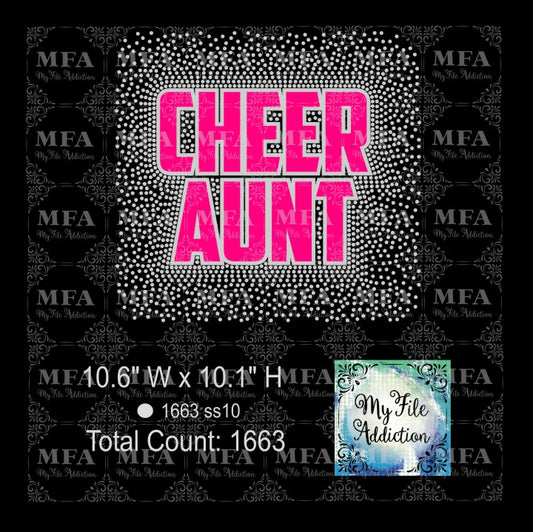 Cheer Aunt Scatter Rhinestone & Vector Digital Download File - My File Addiction