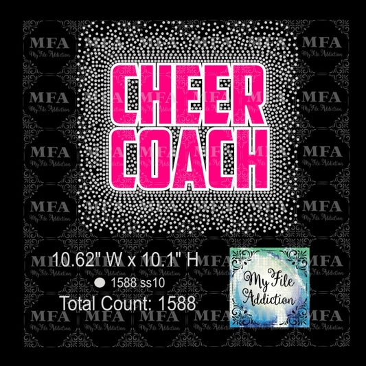 Cheer Coach Scatter Rhinestone & Vector Digital Download File - My File Addiction