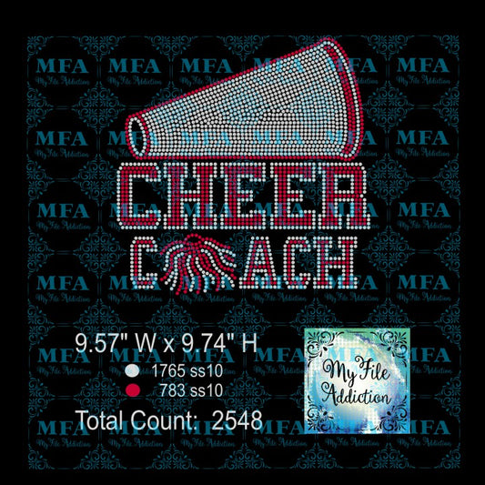 Cheer Coach Megaphone Rhinestone Digital Download File - My File Addiction