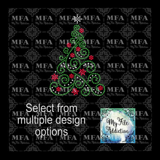 Christmas Tree Single Rhinestone Design