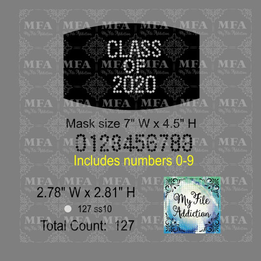 Class of with Numbers Small Rhinestone Digital Download File - My File Addiction
