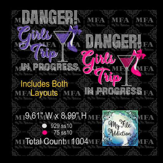 Danger Girls Trip In Progress Rhinestone & Vector Digital Download File - My File Addiction