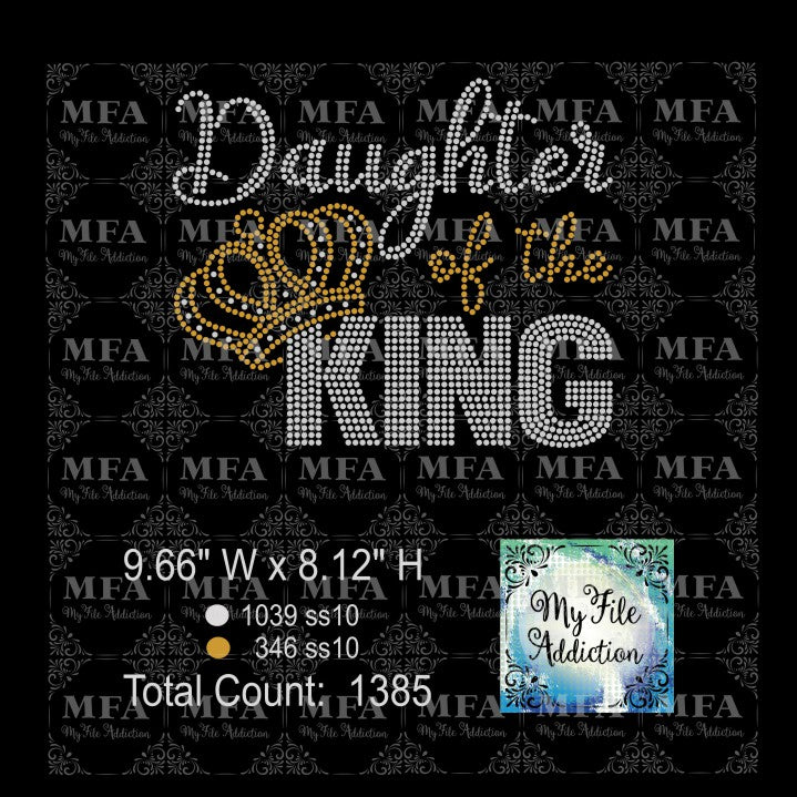 Daughter of the King Rhinestone Digital Download File - My File Addiction
