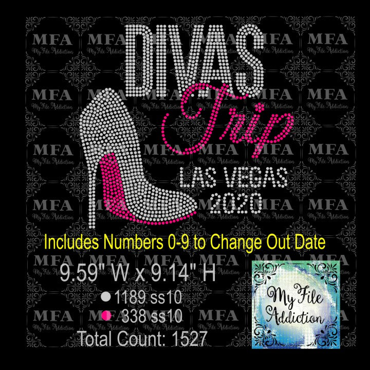 Divas Trip Las Vegas Stiletto Rhinestone Digital Download File - My File Addiction