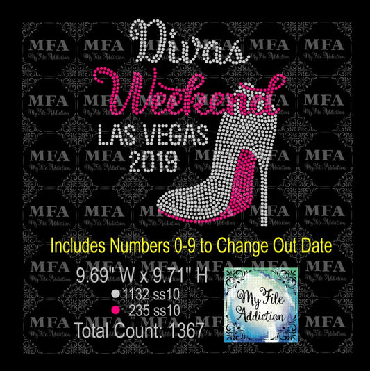 Divas Weekend Las Vegas Stiletto Rhinestone Digital Download File - My File Addiction