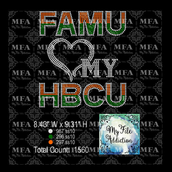 FAMU Love My HBCU Rhinestone Digital Download File - My File Addiction