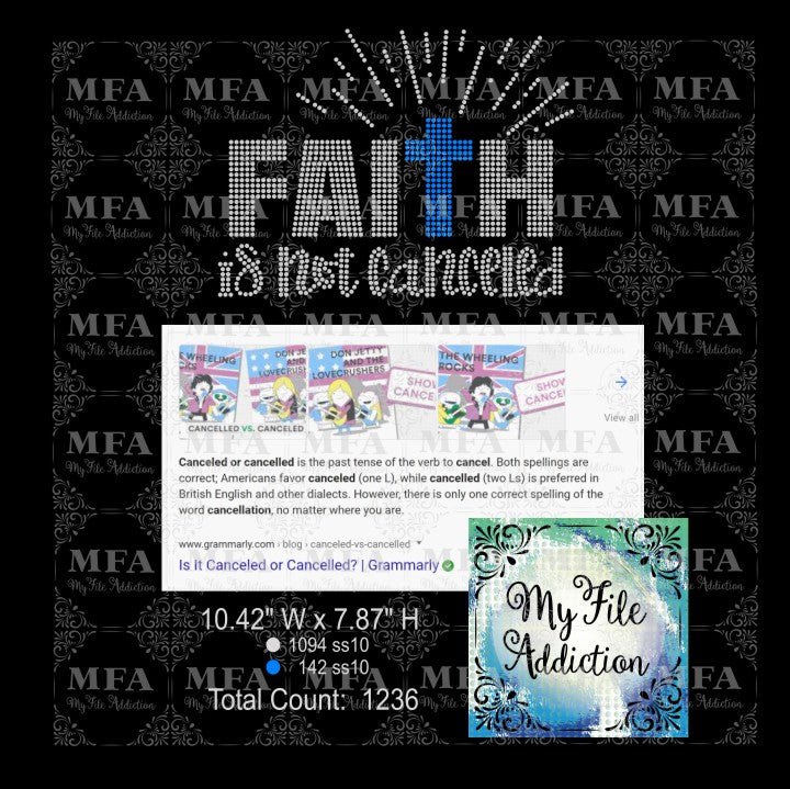 Faith Is Not Canceled Rhinestone Digital Download File - My File Addiction