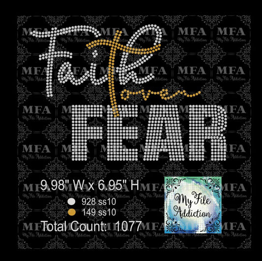 Faith Over Fear Rhinestone Digital Download File - My File Addiction