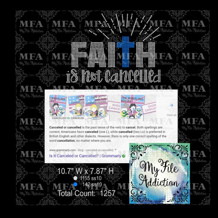 Faith Is Not Cancelled Rhinestone Digital Download File - My File Addiction