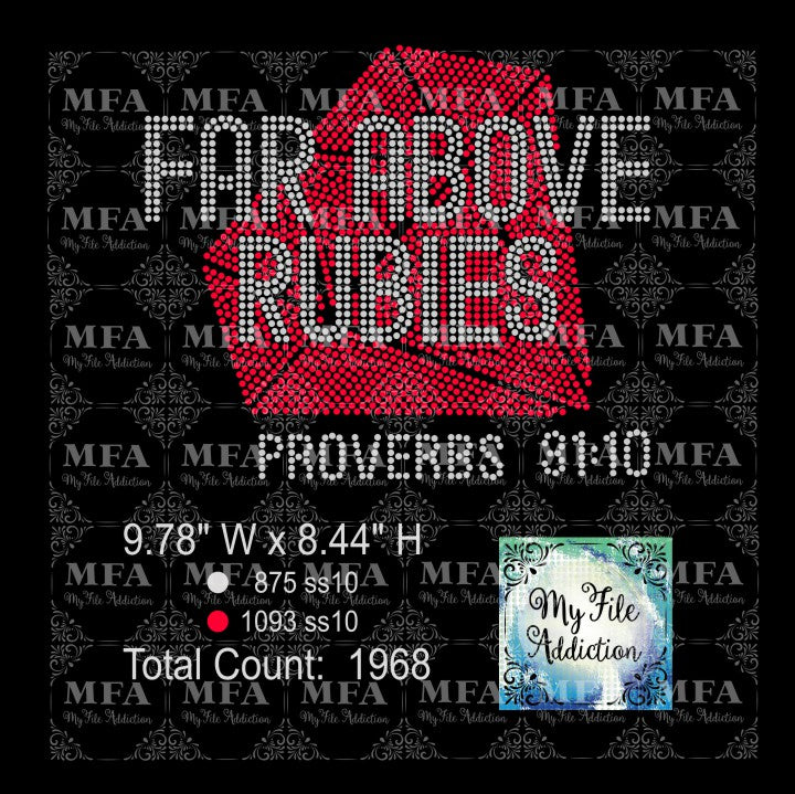 Far Above Rubies Proverbs Rhinestone Digital Download File - My File Addiction