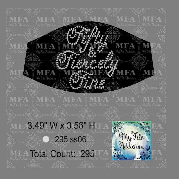 Fifty and Fiercely Fine Small Rhinestone Digital Download File