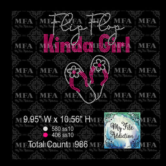 Flip Flop Kinda Girl Rhinestone Digital Download File