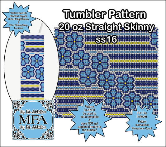 Flowers & Stripes ss16 Rhinestone 20 oz Tumbler Pattern