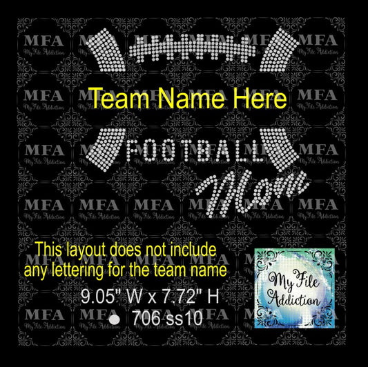 Football Mom 2 Rhinestone Digital Download File - My File Addiction