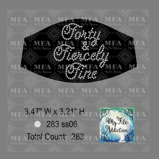 Forty and Fiercely Fine Small Rhinestone Digital Download File