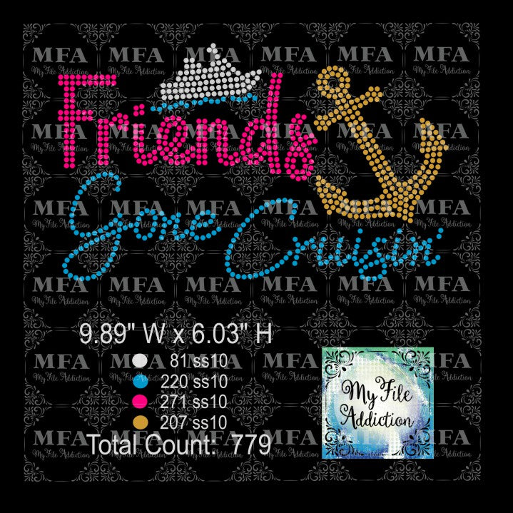 Friends Gone Cruisin' 1 Cruise Rhinestone Download File - My File Addiction