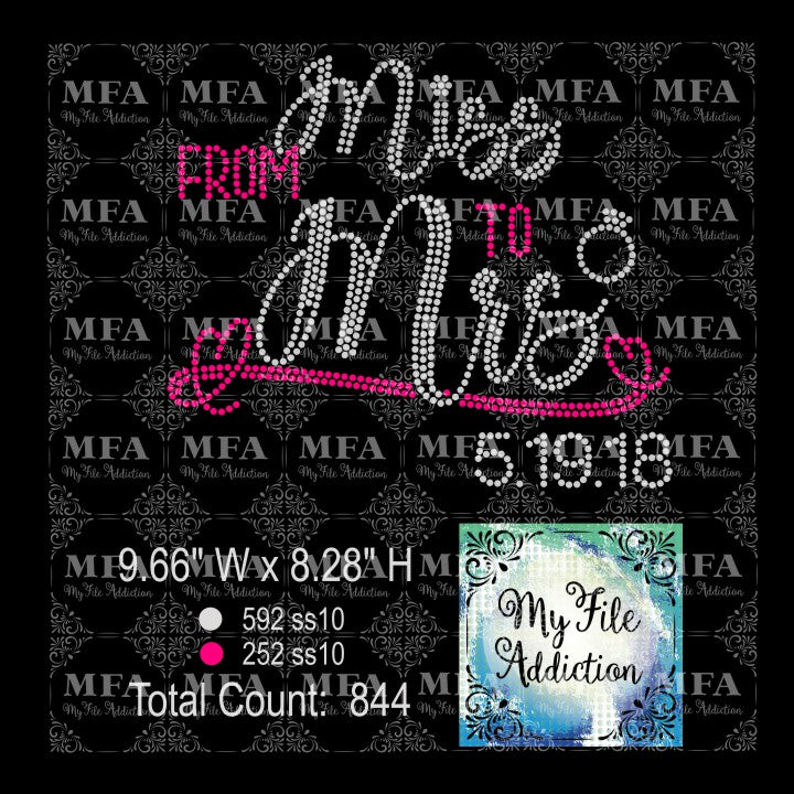 From Miss to Mrs Includes Numbers 0-9 Bride Rhinestone Digital Download File